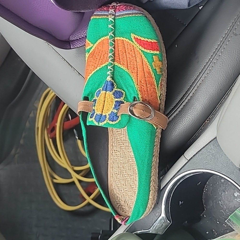 Nwot Cactus Rose Green and Orange Mules Slip Ons Size 42/10 Women - Picture 3 of 6